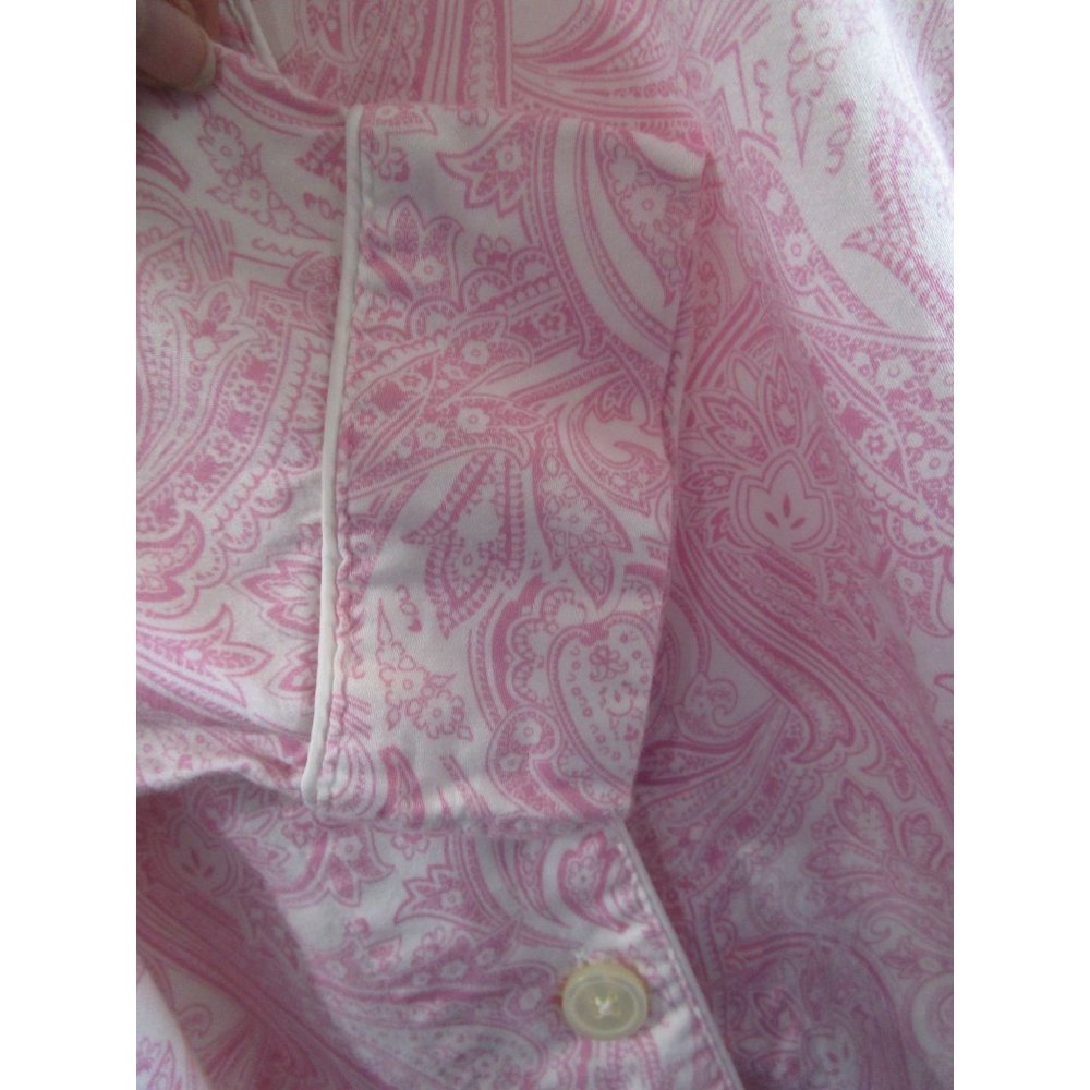 Lauren Ralph Lauren Pink Paisley Menswear Button Up Nightshirt Ladies L EUC - Picture 10 of 16